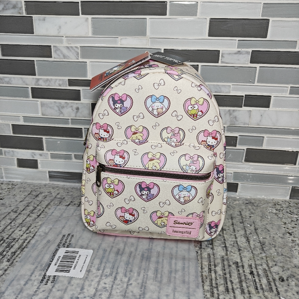 Loungefly Hello Kitty And Friends Bestie Hearts Mini Backpack (Light pink)